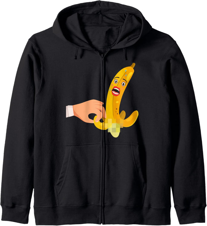 Lustige Banane - Obst Nackte Frucht mit Pixeln Kapuzenjacke