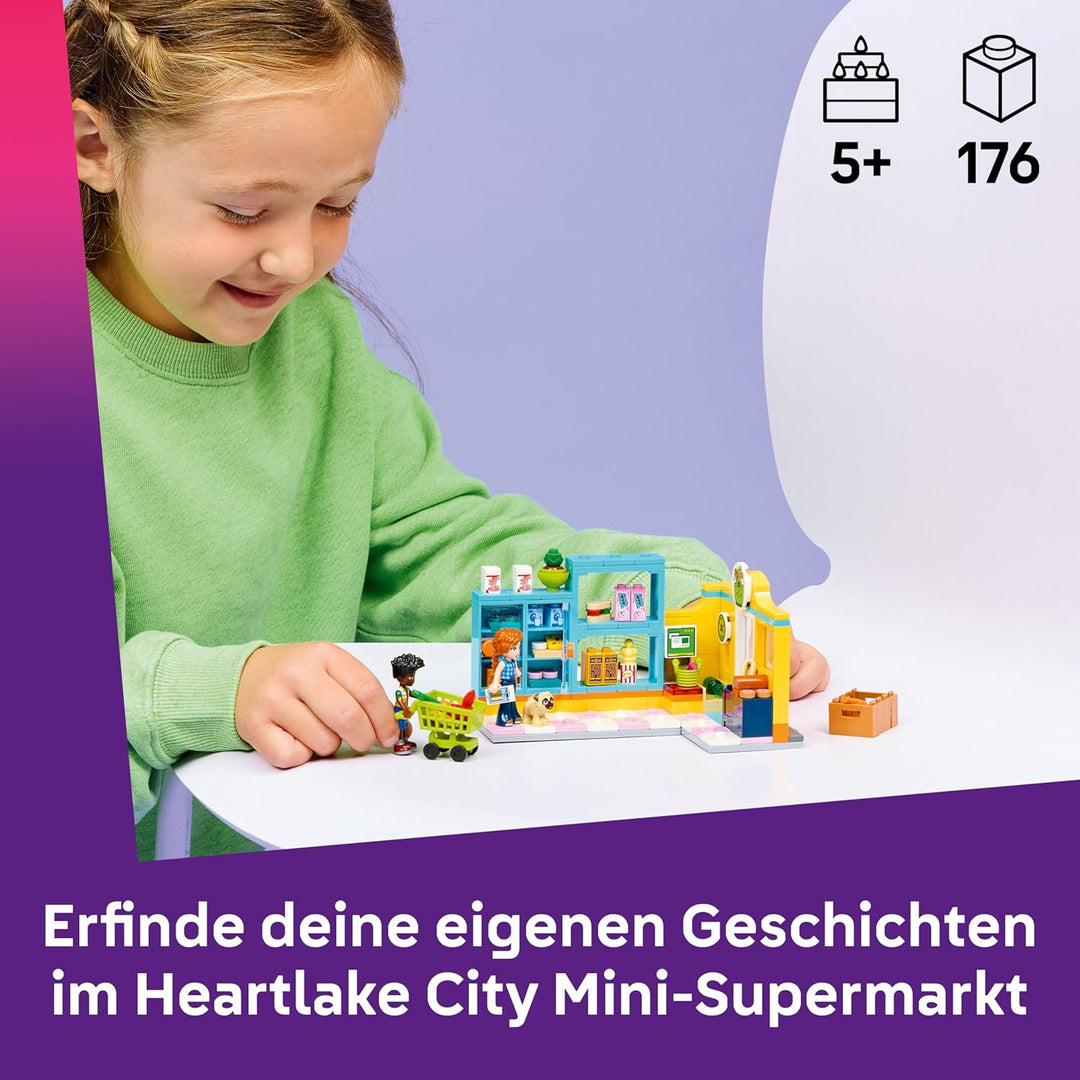 LEGO Friends Heartlake City Mini-Markt - Spielzeugladen mit 2 Mini Puppen, Hundefigur, Kasse &amp; Spiel