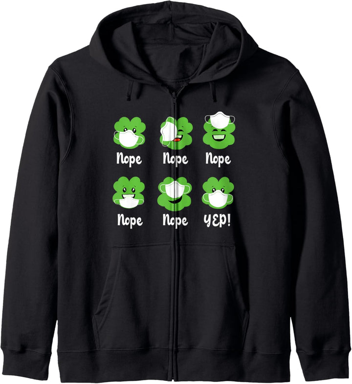 Quarantäne Shamrock Gesichtsmaske St Patricks Neuheit Yep Kapuzenjacke