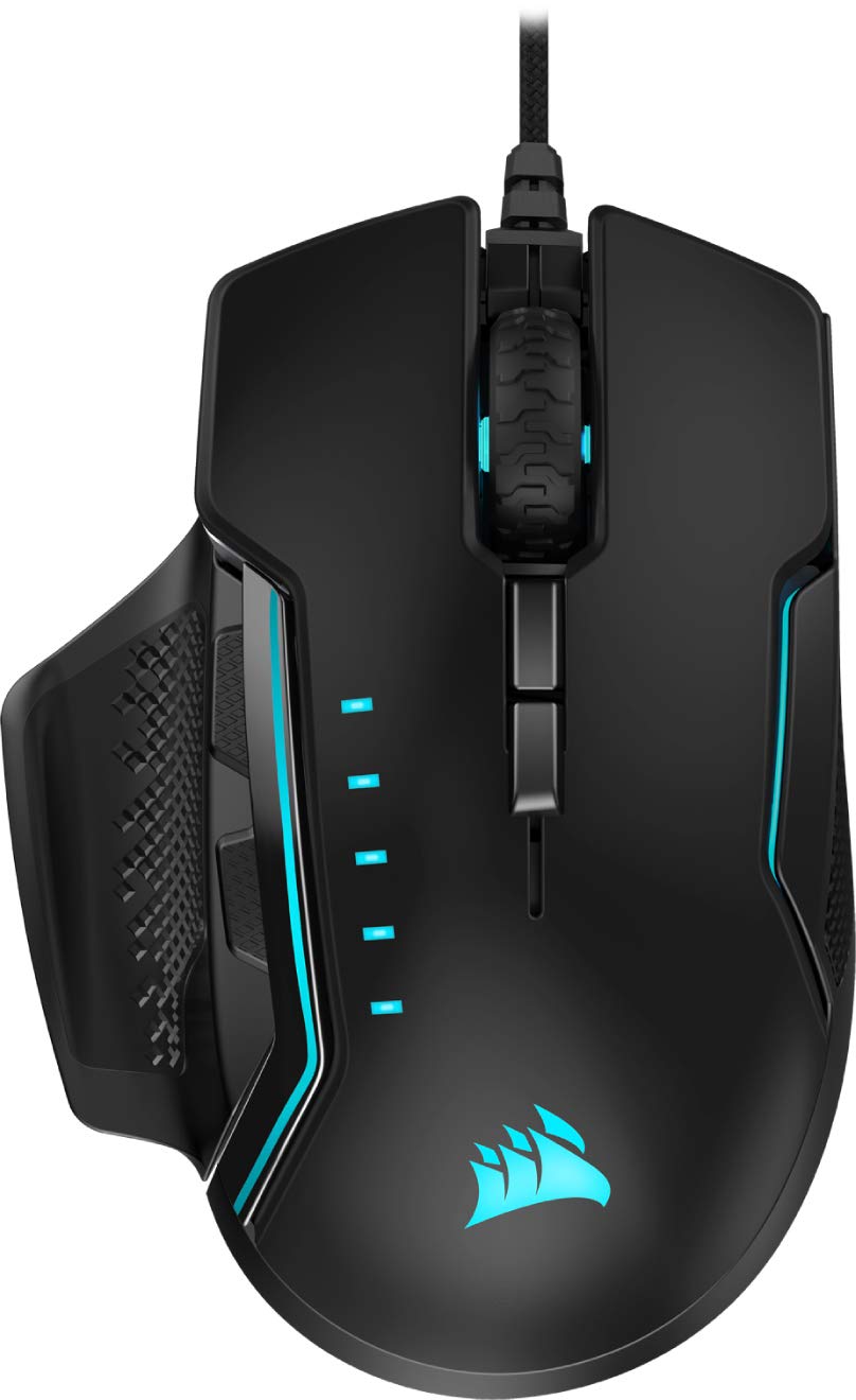 Corsair Glaive PRO RGB Komfortable FPS/MOBA Optisch Gaming Maus (18.000 DPI Optisch Sensor, Austausc