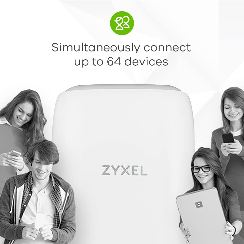 Zyxel 4G LTE-A Indoor WLAN-Router | Dual-Band WLAN-Sharing für 64 Geräte | Unterstützt VoIP/Volte |