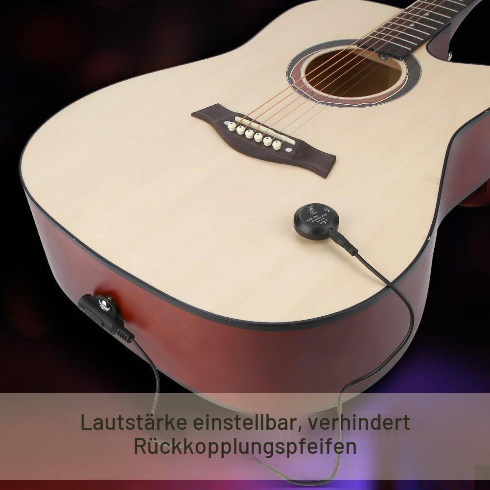Dilwe Mini Piezo Tonabnehmer, Mikrofon Wandler für Akustische Gitarre Violine Ukelele