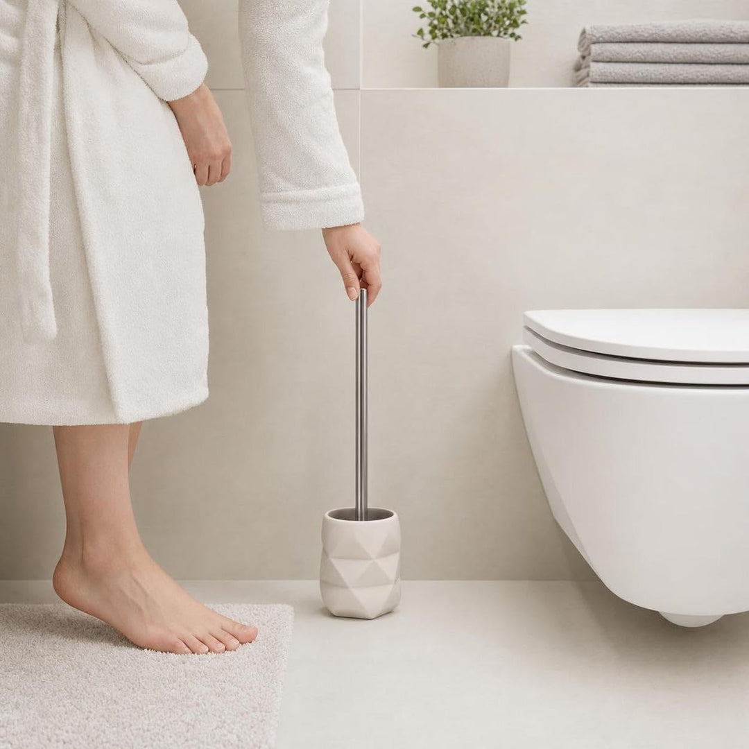 Kleine Wolke WC-Bürstenhalter Crackle, Accessoires, Farbe Bast, Material: Polyresin, Länge 10,6 x Br