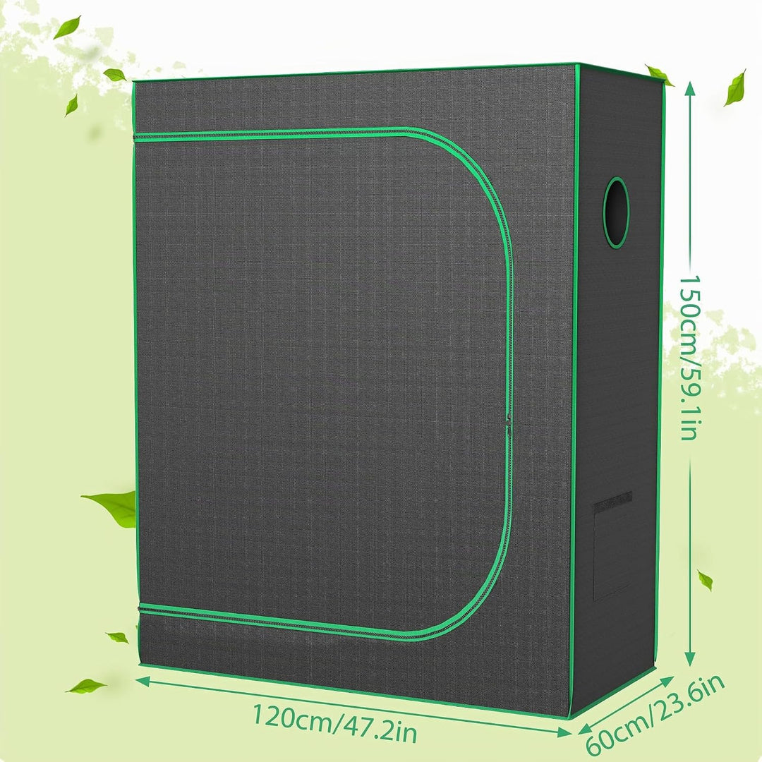 FIVMEN Growzelt 120x60x150 cm Grow Tent mit Reflektierende Mylar Lichtdicht Wasserdicht Zuchtzelt Gr
