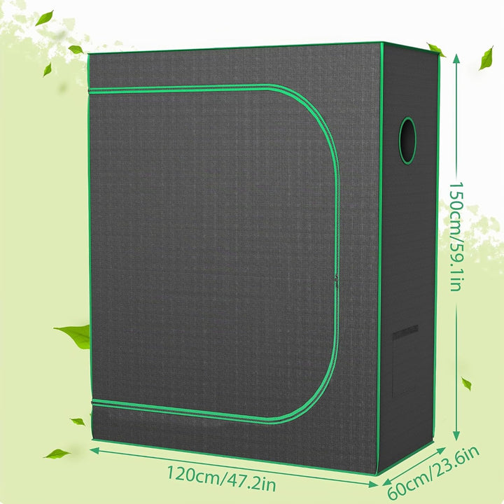FIVMEN Growzelt 120x60x150 cm Grow Tent mit Reflektierende Mylar Lichtdicht Wasserdicht Zuchtzelt Gr