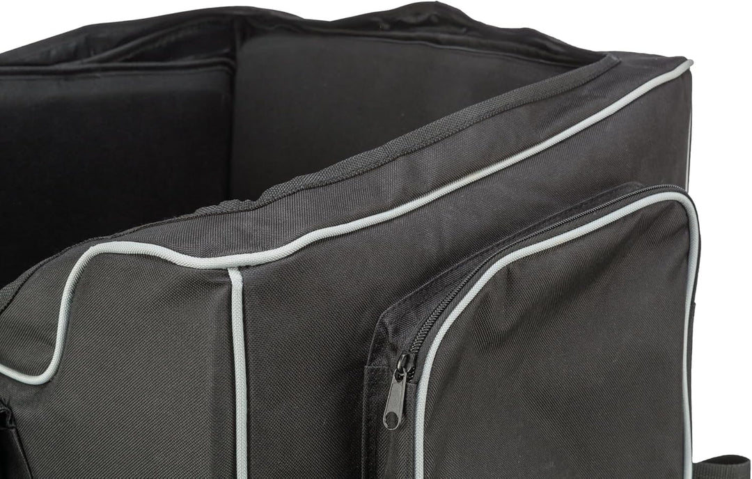 TRIXIE Autositz Midi für Hunde in schwarz – komfortabler und sicherer Hundesitz – zusammenklappbar &