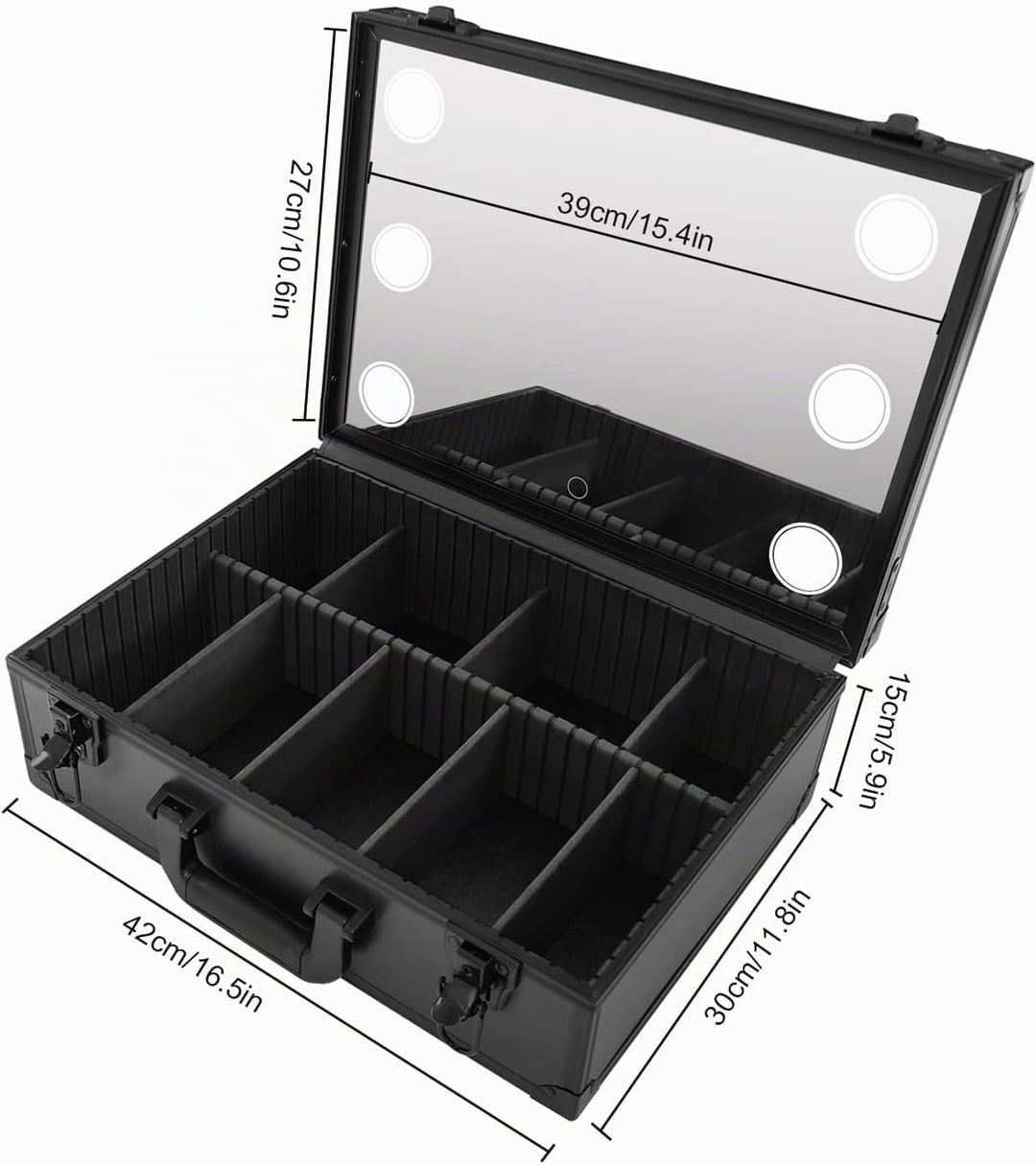 Reise Kosmetik Aufbewahrungsbox Make Up Box Schminkkoffer mit LED Licht Spiegel Kosmetische Organize