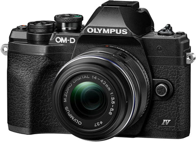 Olympus OM-D E-M10 Mark IV Micro-Four-Thirds-Systemkamera-Kit & LC-37C automatischer Objektivdeckel