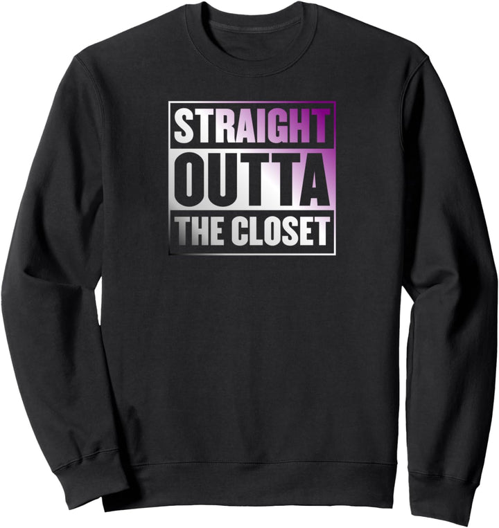 Straight Outta The Closet Cute Asexual Pride Flag Aesthetic Sweatshirt