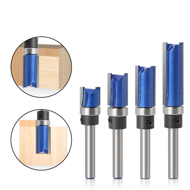 WSOOX 4 Stück Bündigfräser 6mm Schaft Bündigfräser mit mit anlaufring oben Oberfräser Nutfräser Schn