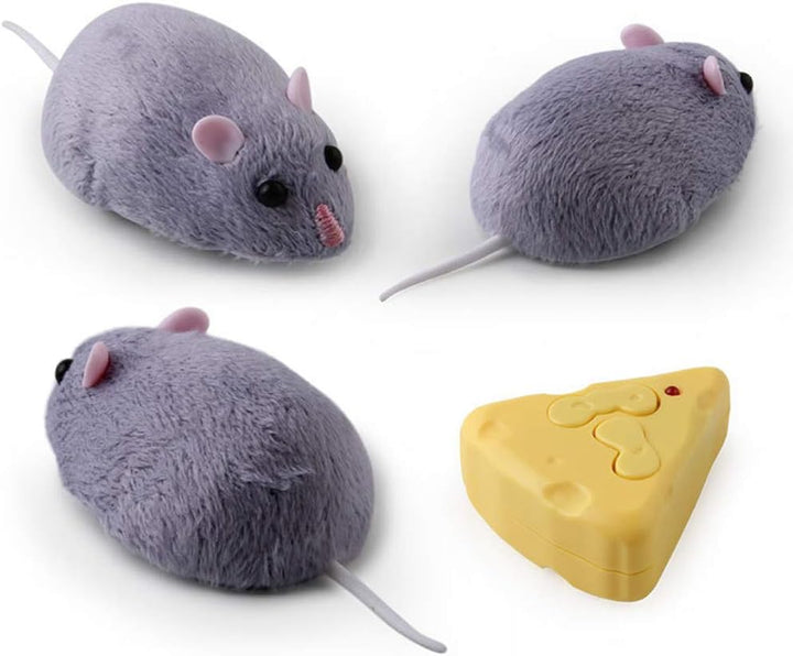 Maus mit Fernbedienung Katzen, Plüsch, elektrisch, mit Fernbedienung Käse, Katzenspielzeug