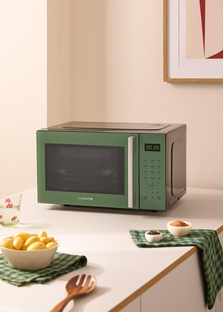 CREATE/MICROWAVE STUDIO/Mikrowelle mit Grillfunktion und Backofen Salbeigrün/Fassungsvermögen 23L, D