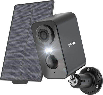 ieGeek 2K Überwachungskamera Aussen Akku Solar, 5200mAh Akku Kamera Überwachung Aussen WLAN, PIR-Bew