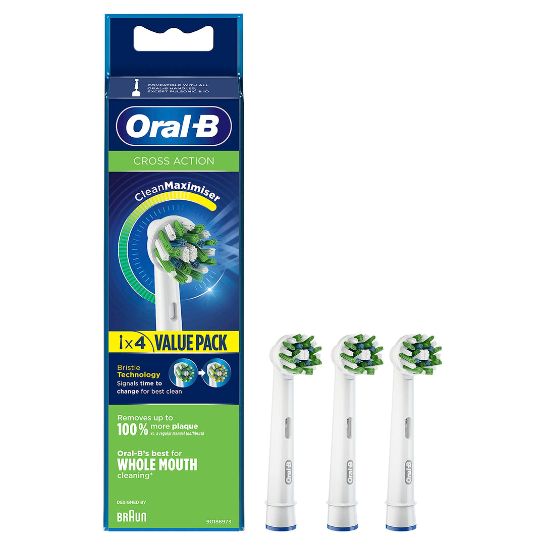 Oral-B Crossaction Ersatzköpfe mit CleanMaximiser-Technologie, Grünen, 4 Stück (1er Pack) Grünen 4 s