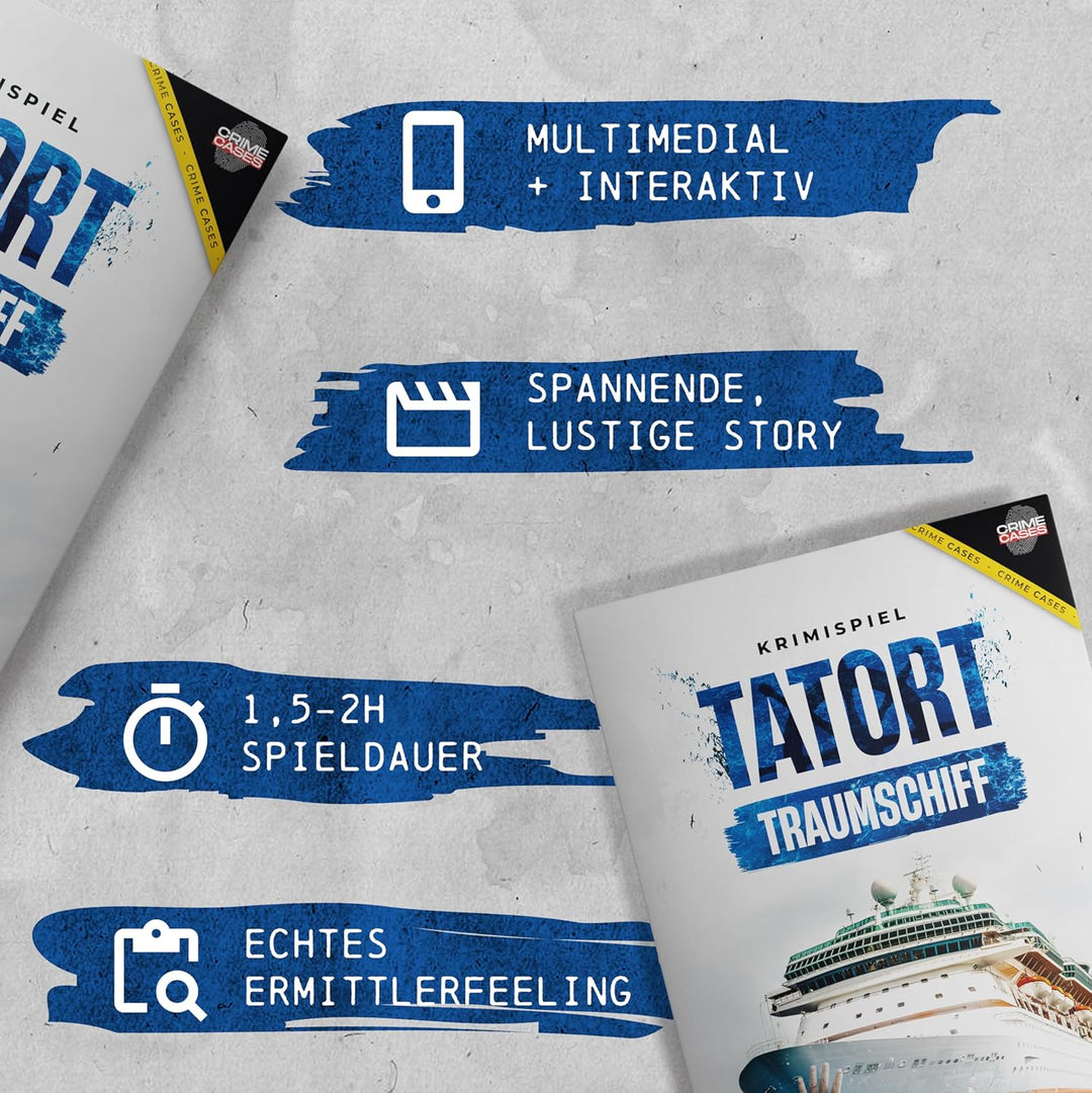 Krimispiel für Erwachsene: Tatort Traumschiff I Mordfall lösen Spiel für 1-6 Personen ab 14 Jahren I