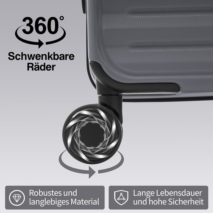 Merax Kofferset 3tlg, Hartschalenkofferset Reisekofferset, Erweiterbar Trolley Koffer mit Frontöffnu