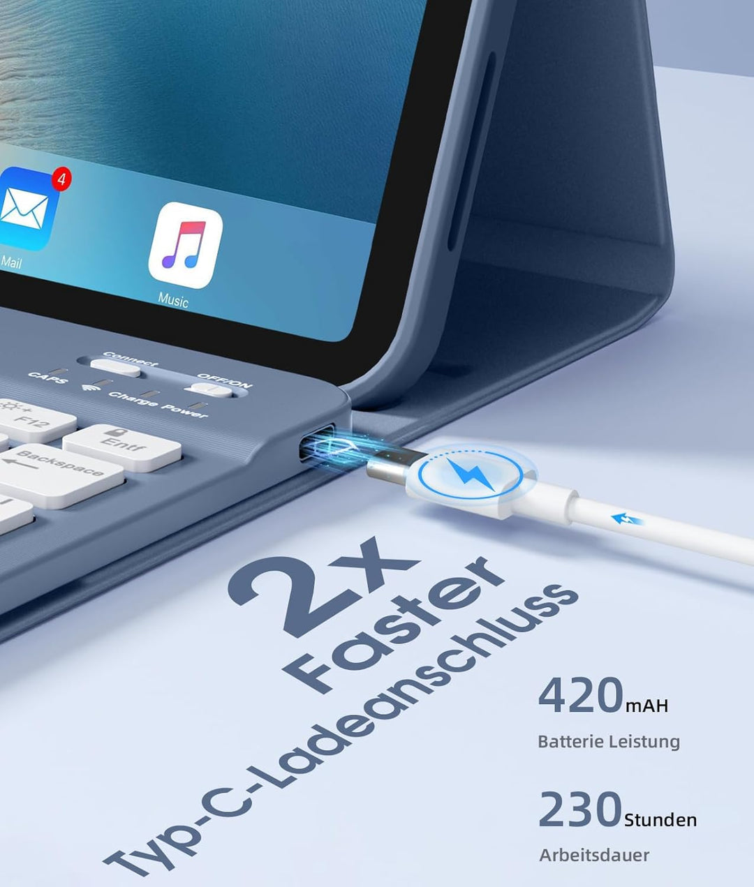 Vobafe Hülle mit Tastatur für iPad A16 11 Generation 2025/10 Gen 2022 10,9", Air 11 Zoll M4 2026/M3/