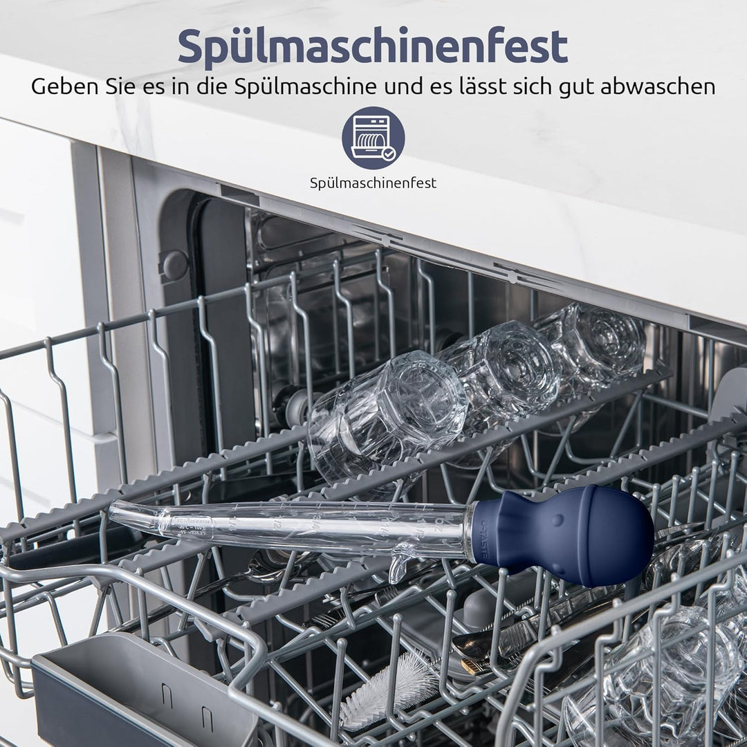 U-Taste 109℃ Hitzebeständige Grosse Abgewinkelte Bratenspritze Tritan Putenfleisch-Fettpipette mit S