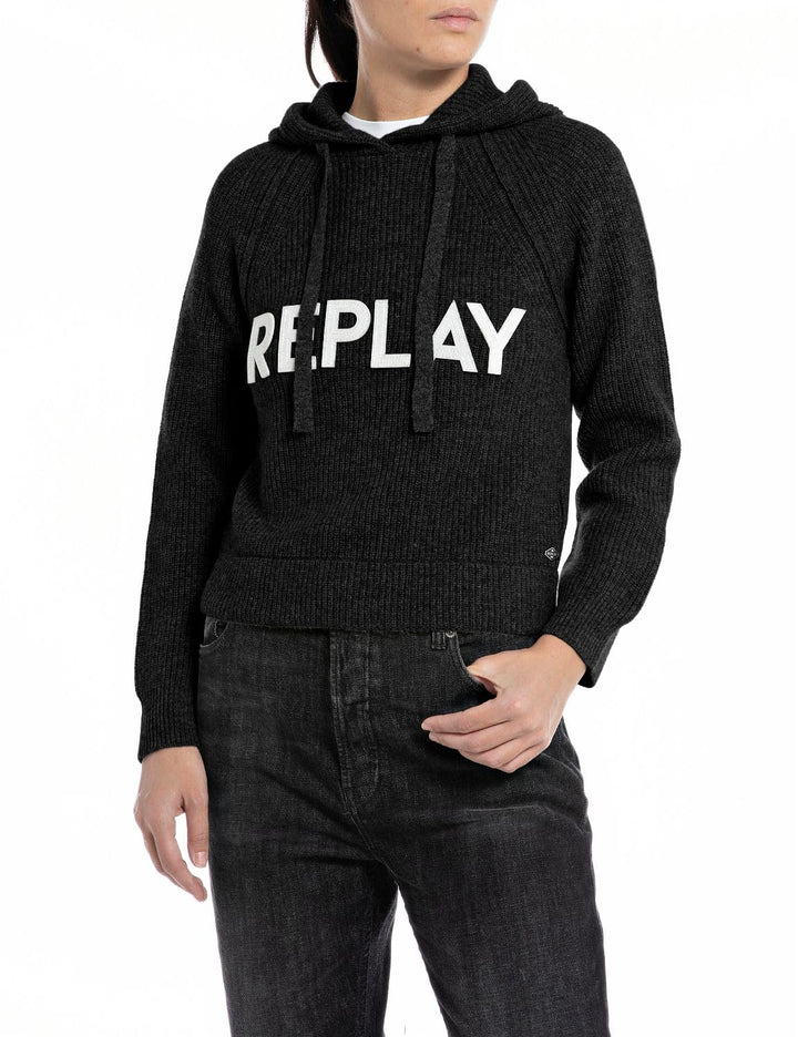 Replay Damen Hoodie mit Kapuze XXS Black 098, XXS Black 098