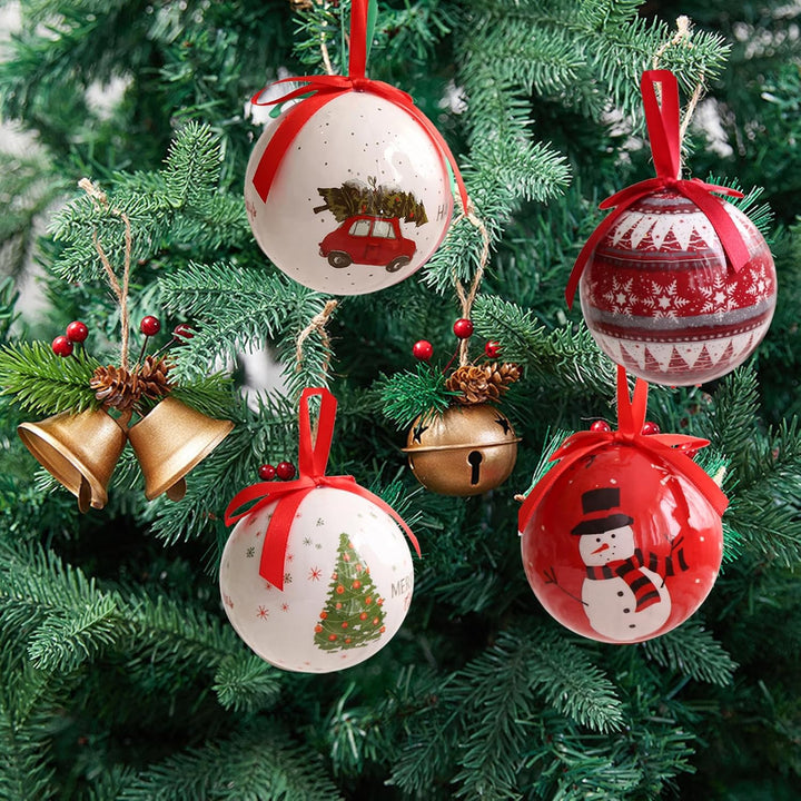 6er Set Christbaumkugel Nostalgie Christmas Tree Decoration Ball Weihnachtsdekorative Plastikkugeln