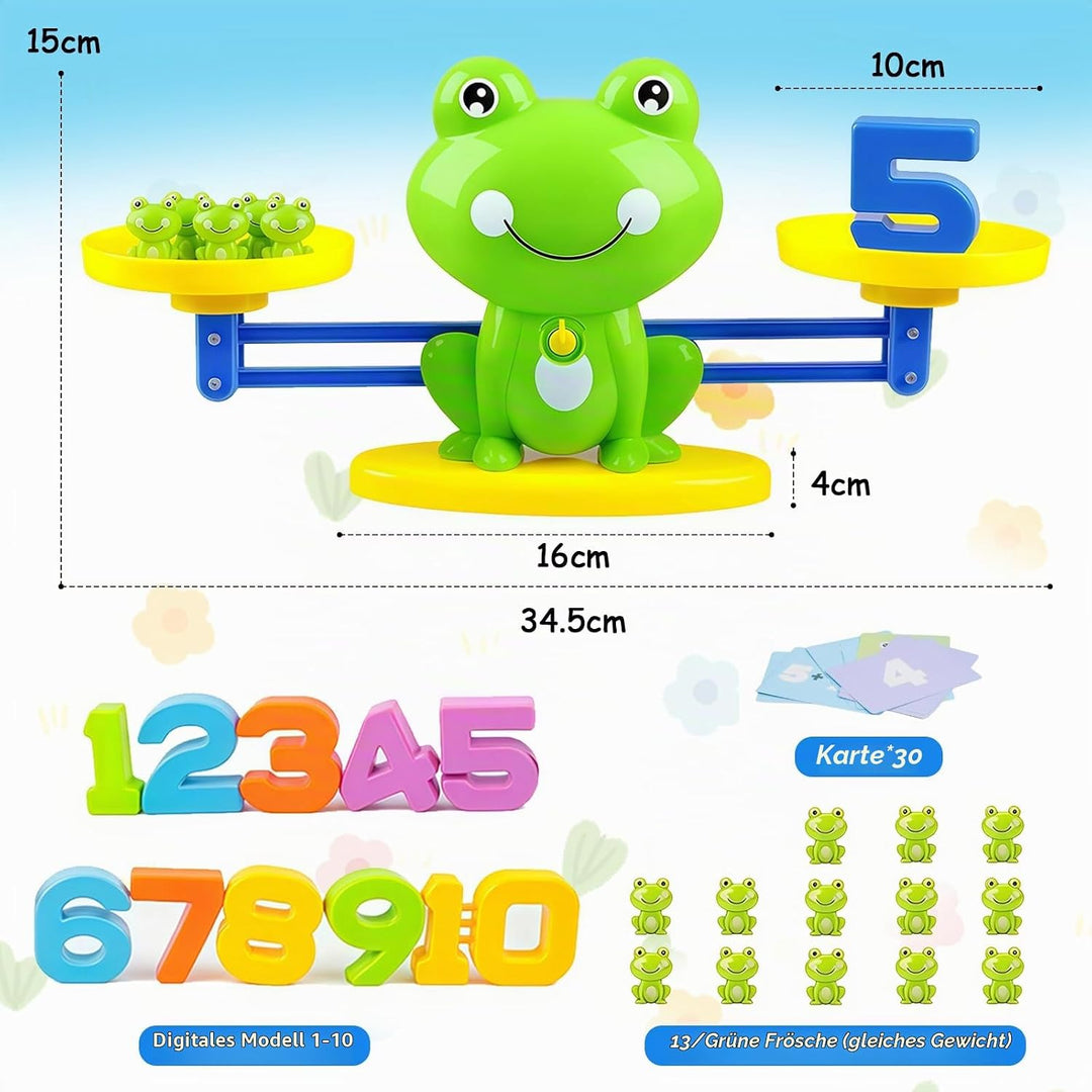 Lernspielzeug Mathe-Spiel, Zählen und Rechnen Lernen Frosch Lernspielzeug, Montessori Spielzeug für