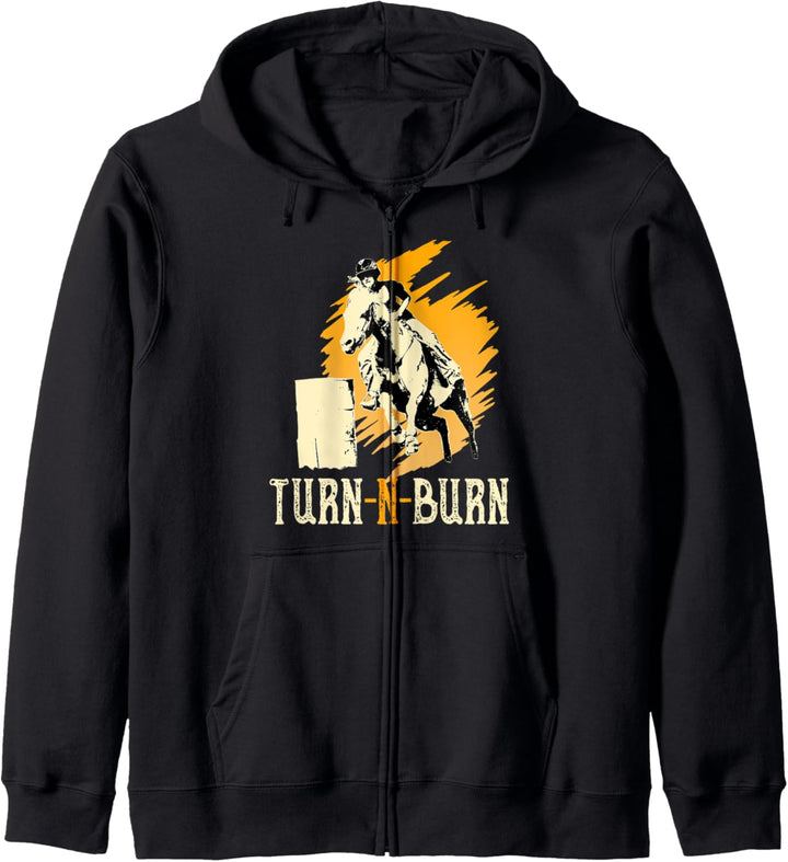 Turn and Burn Barrel Racing | Cool Rodeo Horse Rider Kapuzenjacke