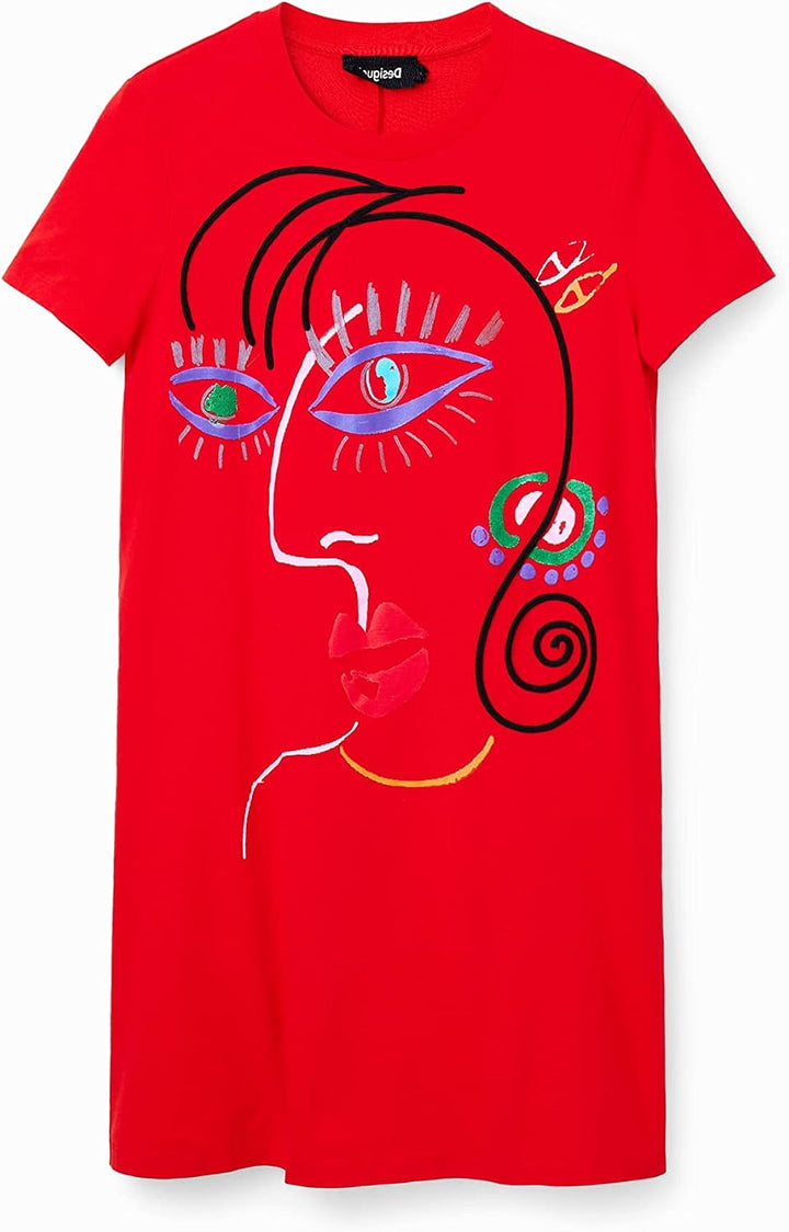 Desigual Damen Dress S Rot, S Rot