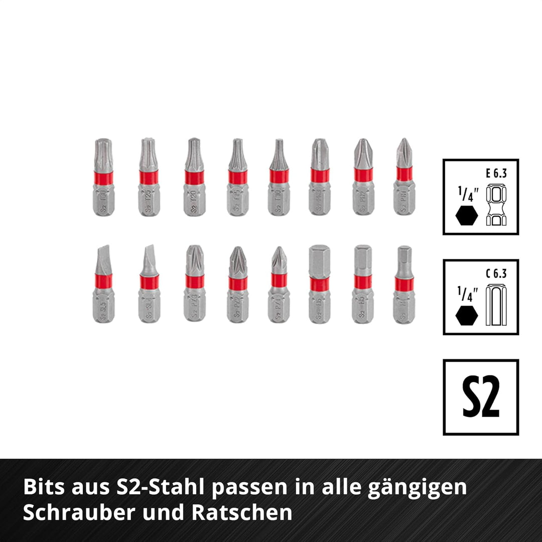Original Einhell Adventskalender 2025 Werkzeug (37-tlg. Set mit Bit- und Ratschenzubehör, Schneid-/M