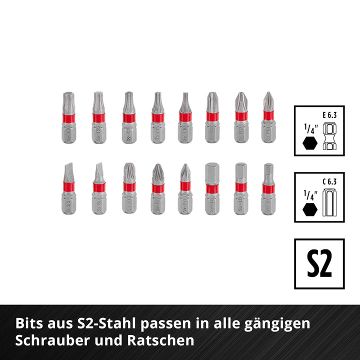 Original Einhell Adventskalender 2025 Werkzeug (37-tlg. Set mit Bit- und Ratschenzubehör, Schneid-/M