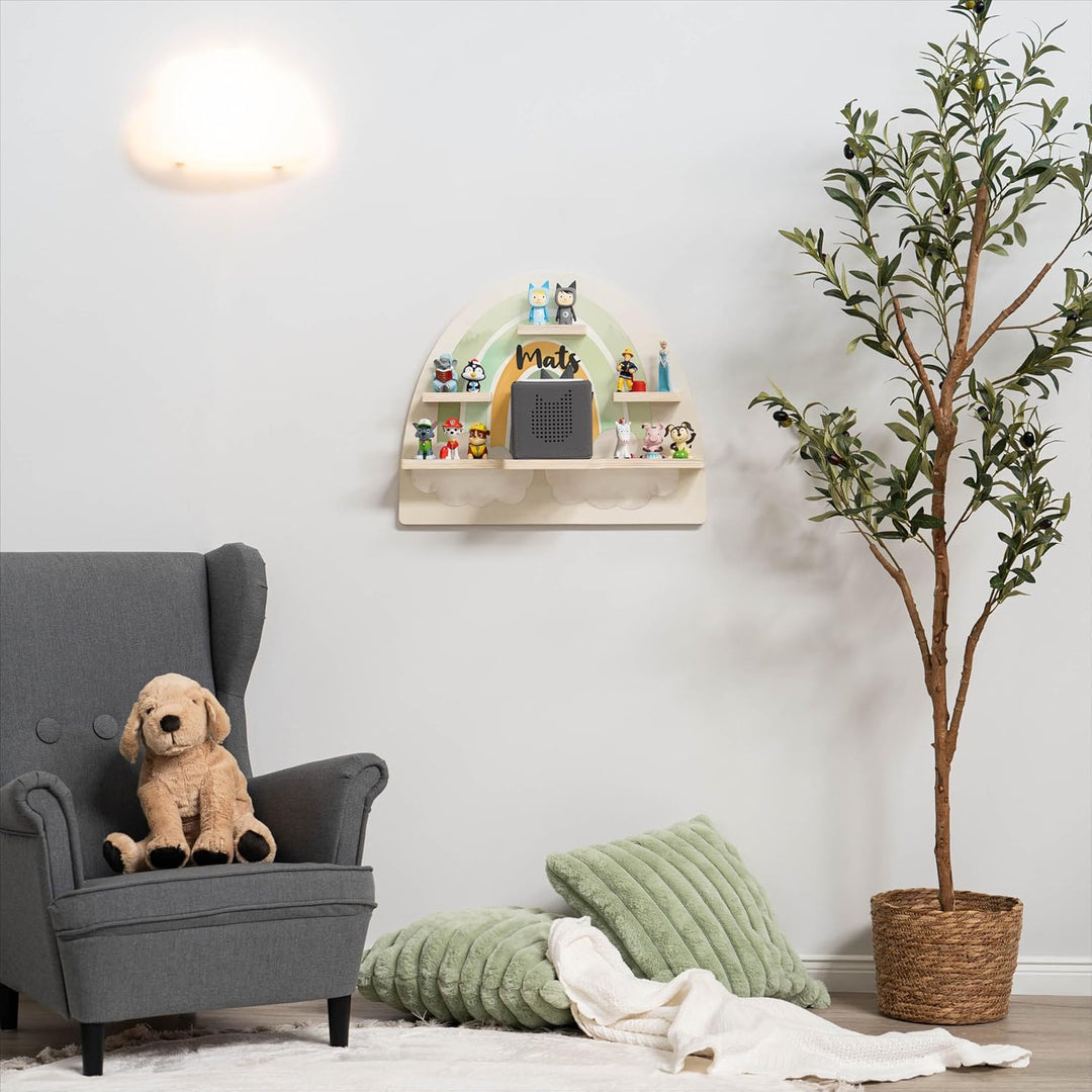 Geschenkfreude Personalisiertes Toniebox Regal für Kinderzimmer - Kinder Wandregal für Tonie Hörfigu
