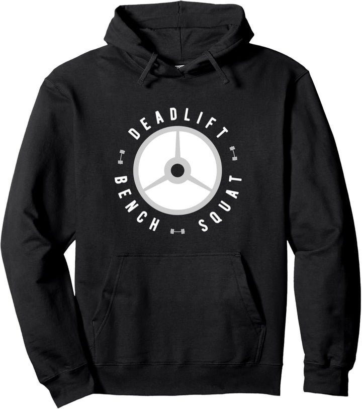 Elite Powerlifter Badge Deadlift Bench Squat Weight Plate Pullover Hoodie