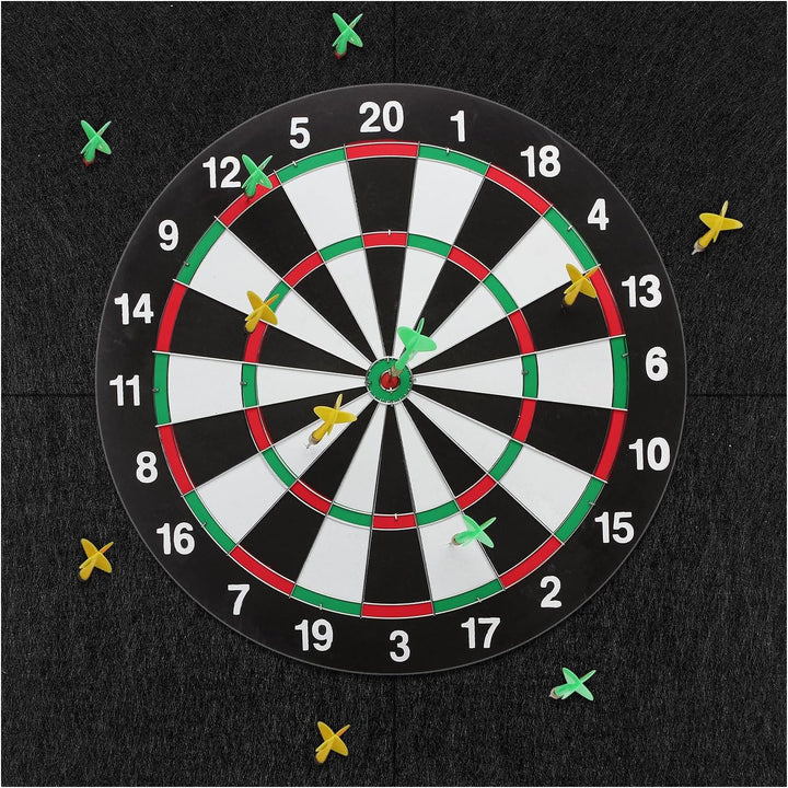 Flintronic Filz Dartboard-Wandschutz, HBT: 600x600x12mm, Dartscheiben Umrandung, Selbstklebend, Gesp