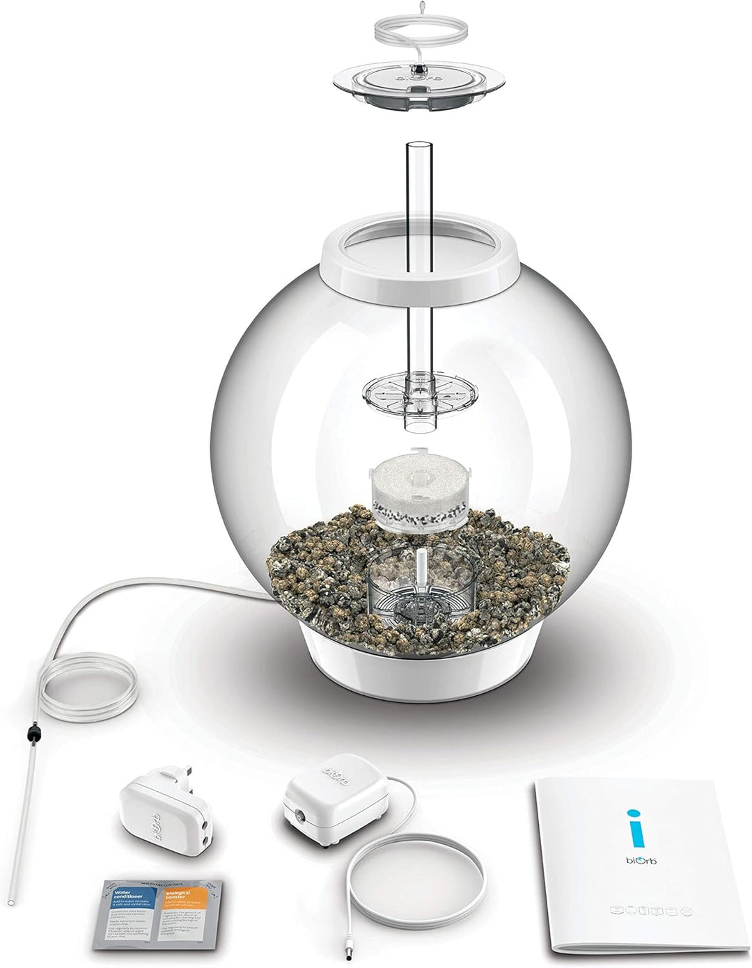 biOrb 72007 CLASSIC 30 LED weiss - dekoratives Aquarium Komplett-Set mit Filter-System, LED-Beleucht
