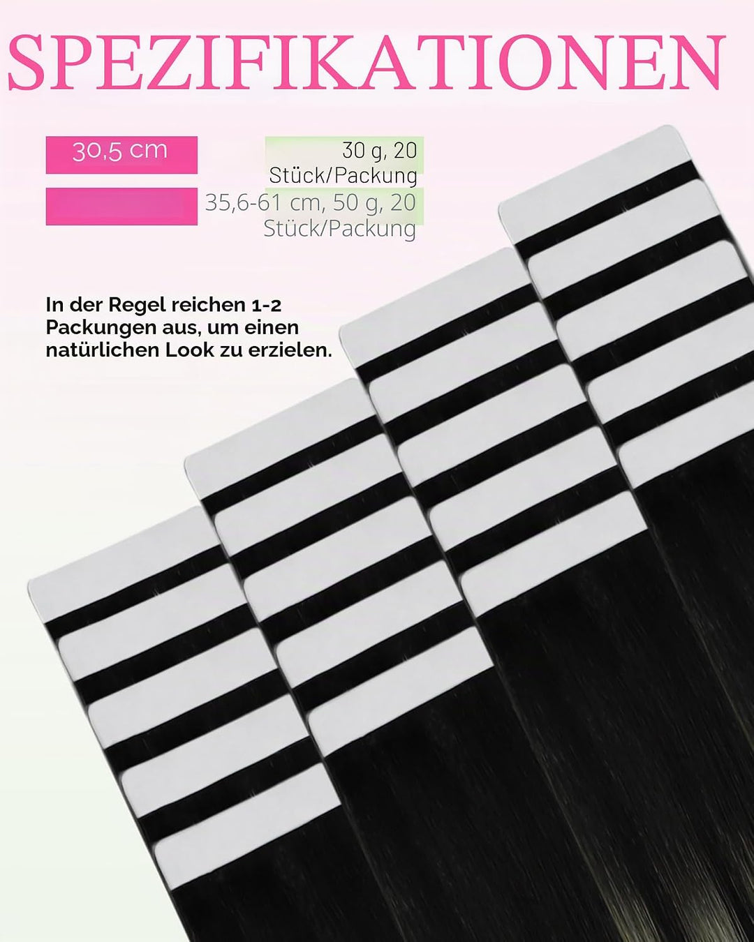 YoungSee Tape in Extensions Echthaar Ombre Tape Extensions Ombre Echthaar Extensions Tape 30 cm Tape