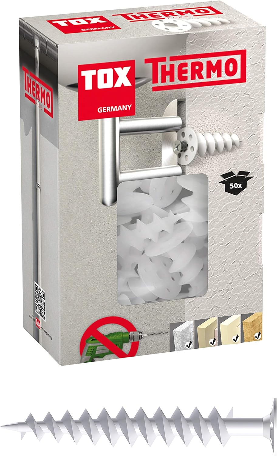 TOX Dämmstoffdübel Thermo 120 mm, 50 Stück, 072100281 120 mm Grosspack Single, 120 mm Grosspack Sing