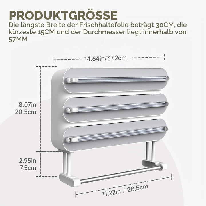 Küchenrollenhalter Wand,Frischhaltefolienspender und alufolie schublade,Alufolienspender und frischh