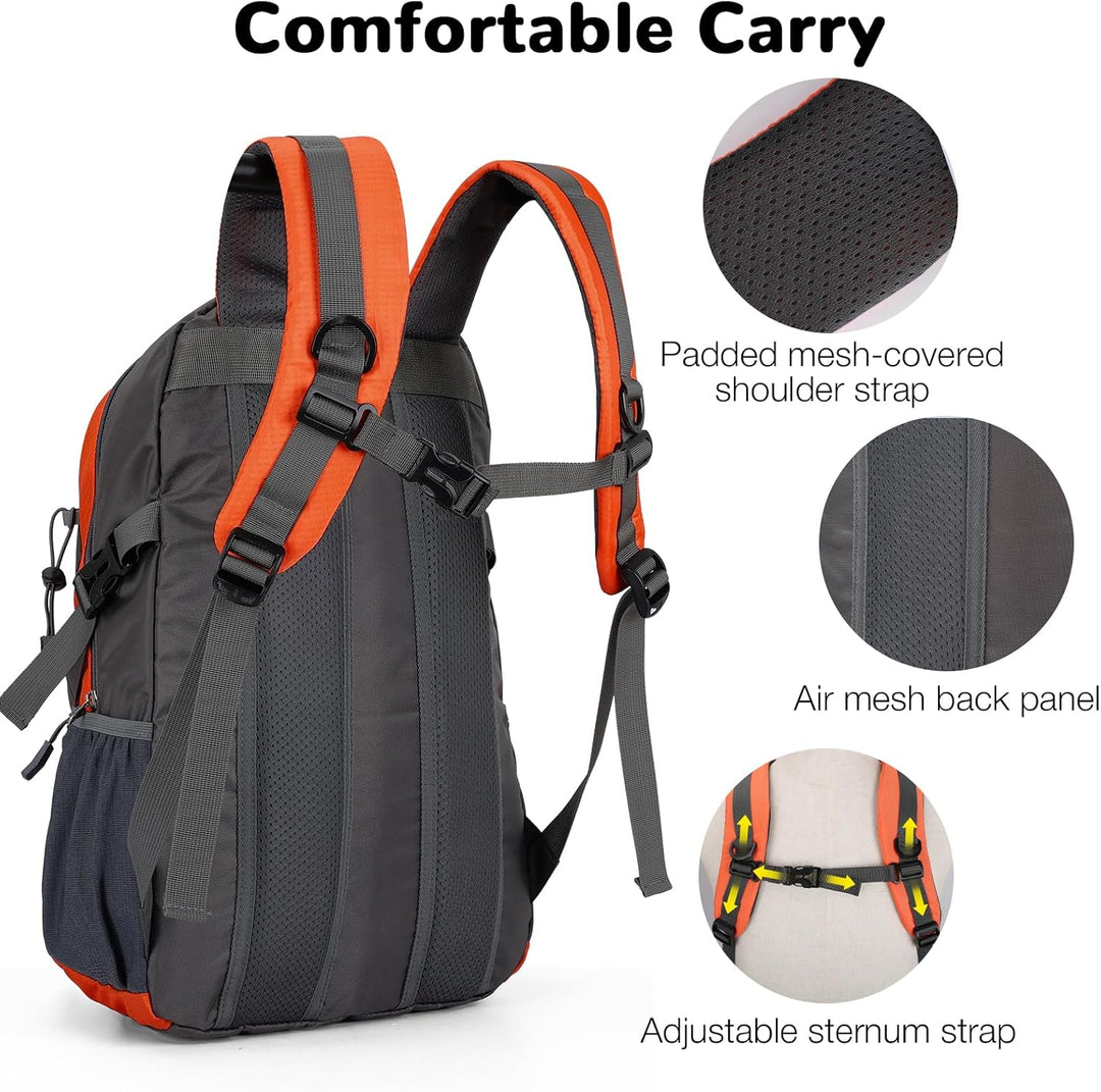 25L Wandernrucksack Damen Herren, Outdoor Rucksäcke Tagesrucksäcke, Wasserdichter Reiserucksack für