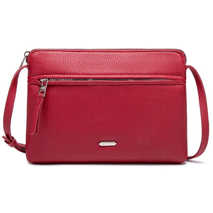 David Jones - Damen Umhängetasche - Kleine Flache Handtasche PU Leder - Tasche Klassiche Elegante Be