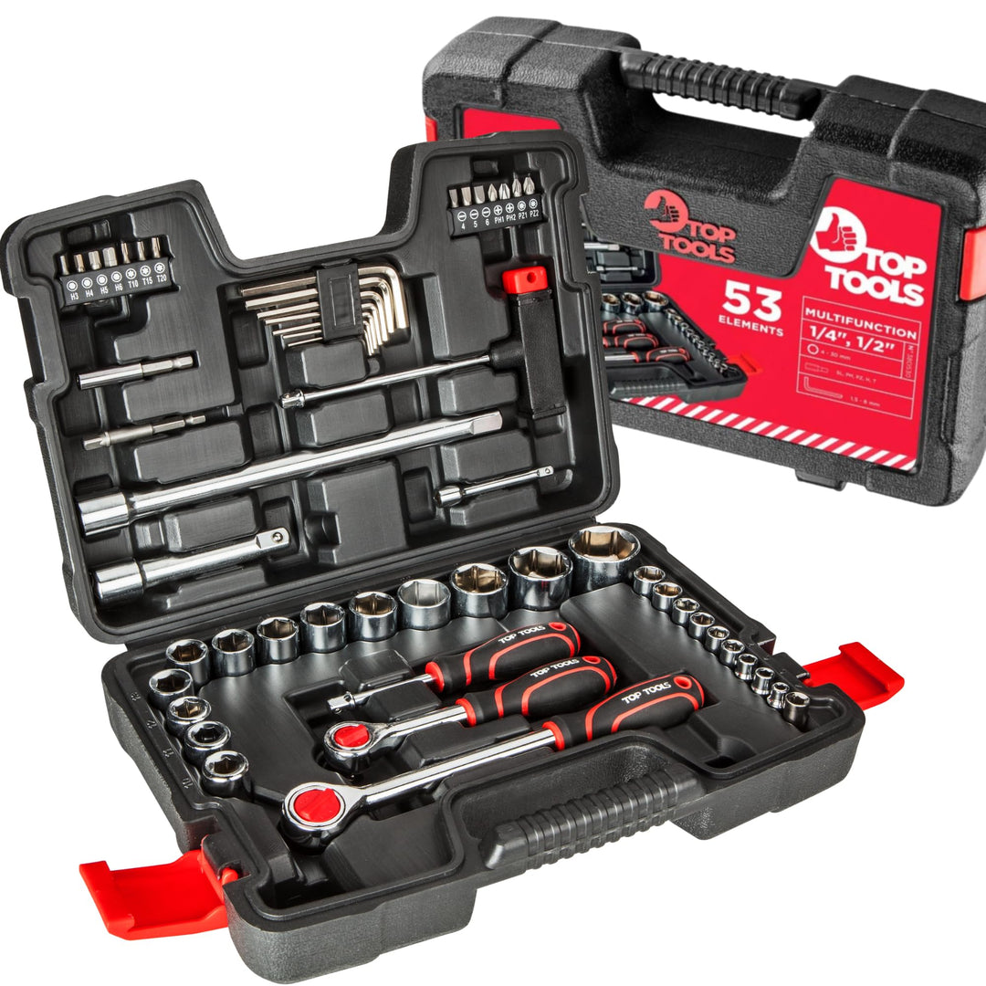 Steckschlüsselset 1/4", 1/2", 53 Teile Top Tools 38D530