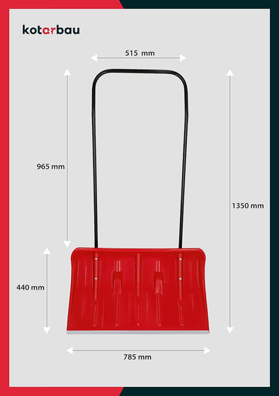 KOTARBAU® Schneeschieber mit Rädern Schneeschaufel 80 cm Schneewanne mit Alu-Profilkante Schneeschip