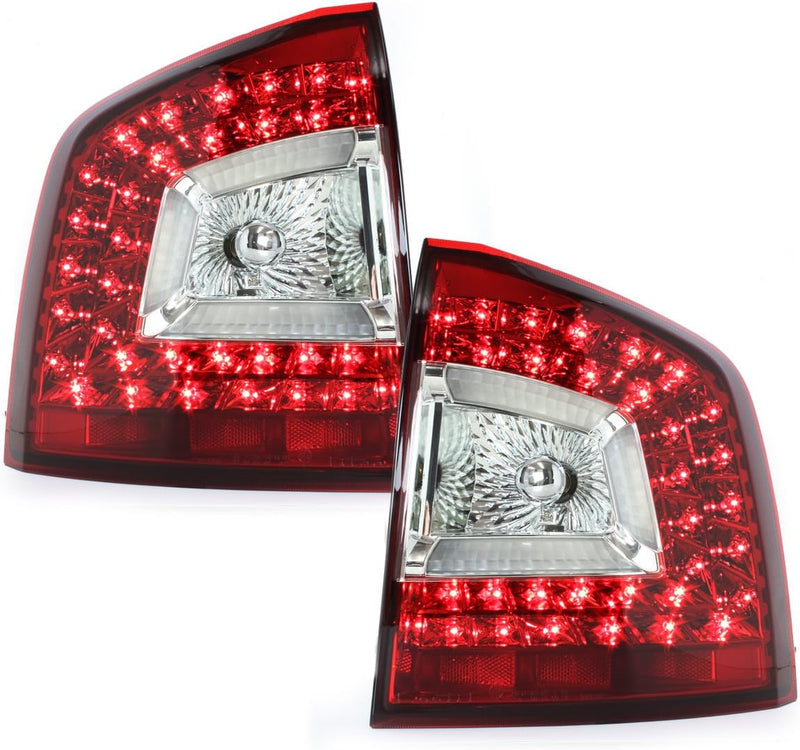 Satz LED Heckleuchten kompatibel mit Skoda Octavia II Kombi 2004-2008 - Rot/Klar