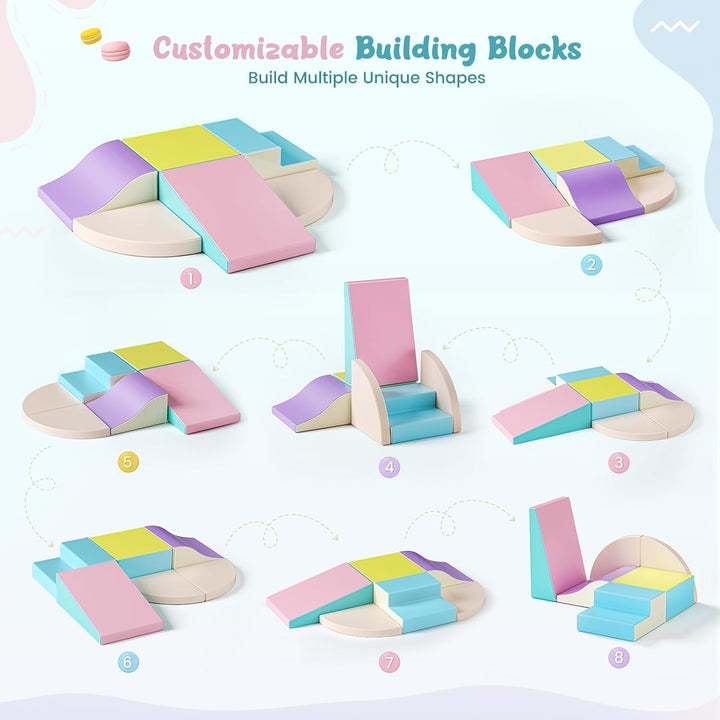 Klettersteine für Kleinkinder 6er Set Schaumstoff-Bausteine weiche Kletterblöcke für Kinder ab 1 Jah