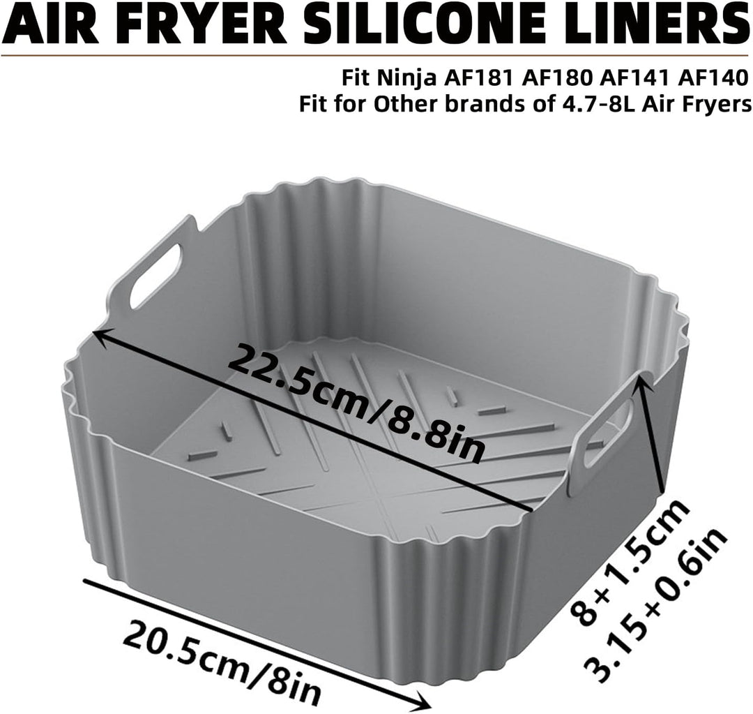 2 Stück Silikonform Heissluftfritteuse zubehör für Ninja Airfryer AF180EU 6,2L, Wiederverwendbare Ai