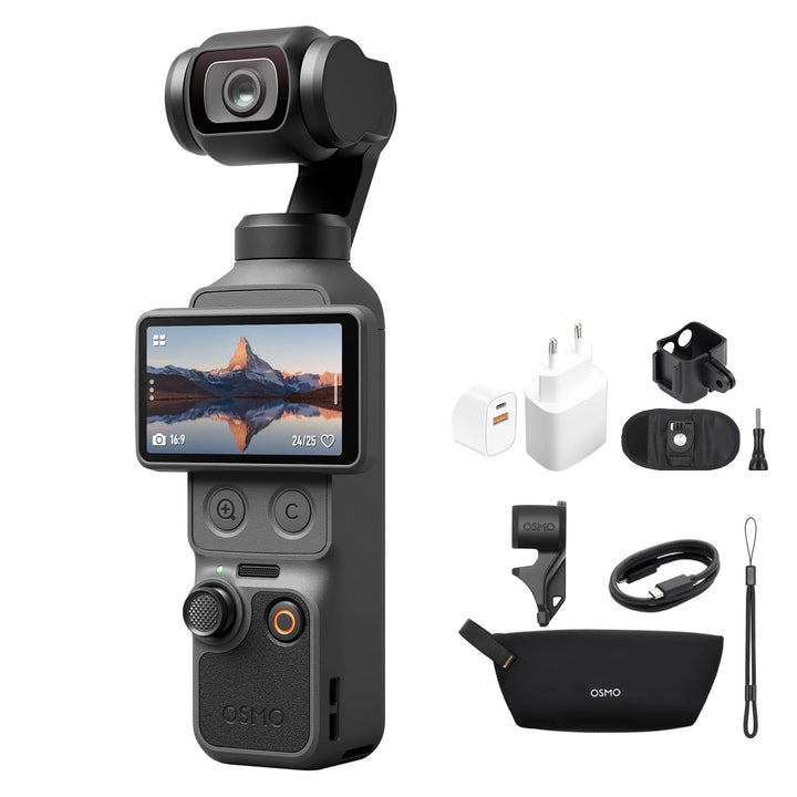 DJI Osmo Pocket 4 Standard Combo, Pocket Gimbal Vlog Kamera, 1″ CMOS und 4K/240fps, 3-Achsen-Stabili