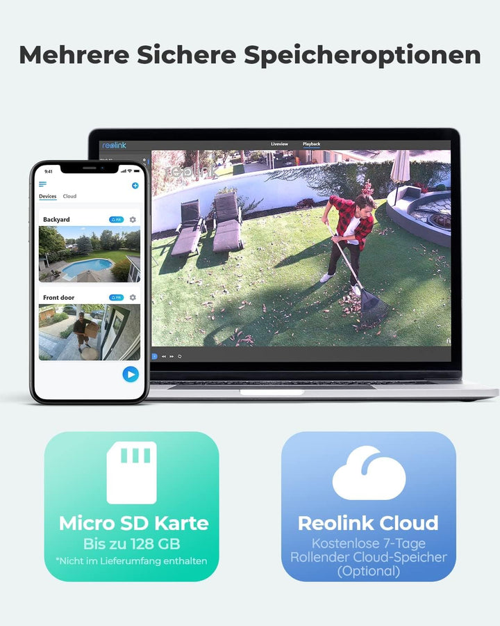 Reolink 2K PTZ Solar Überwachungskamera Aussen Akku, Personen-/Autoerkennung, 355°/140° Pan Tilt WLA