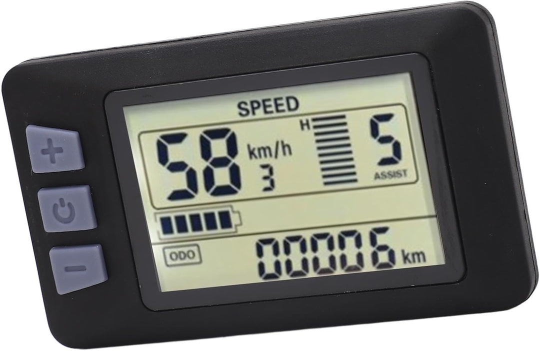 P3H Elektrofahrrad-LCD-Anzeigefeld, LCD-Display mit Wasserdichtem 6-Pin-Kabel, Kompatibel mit 24 V,