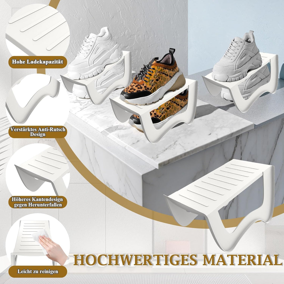 HENGMEI 20 Stück Schuhschlitze Organizer Rutschfest Schuhhalter Doppelschicht Schuhstapler Schuhaufb