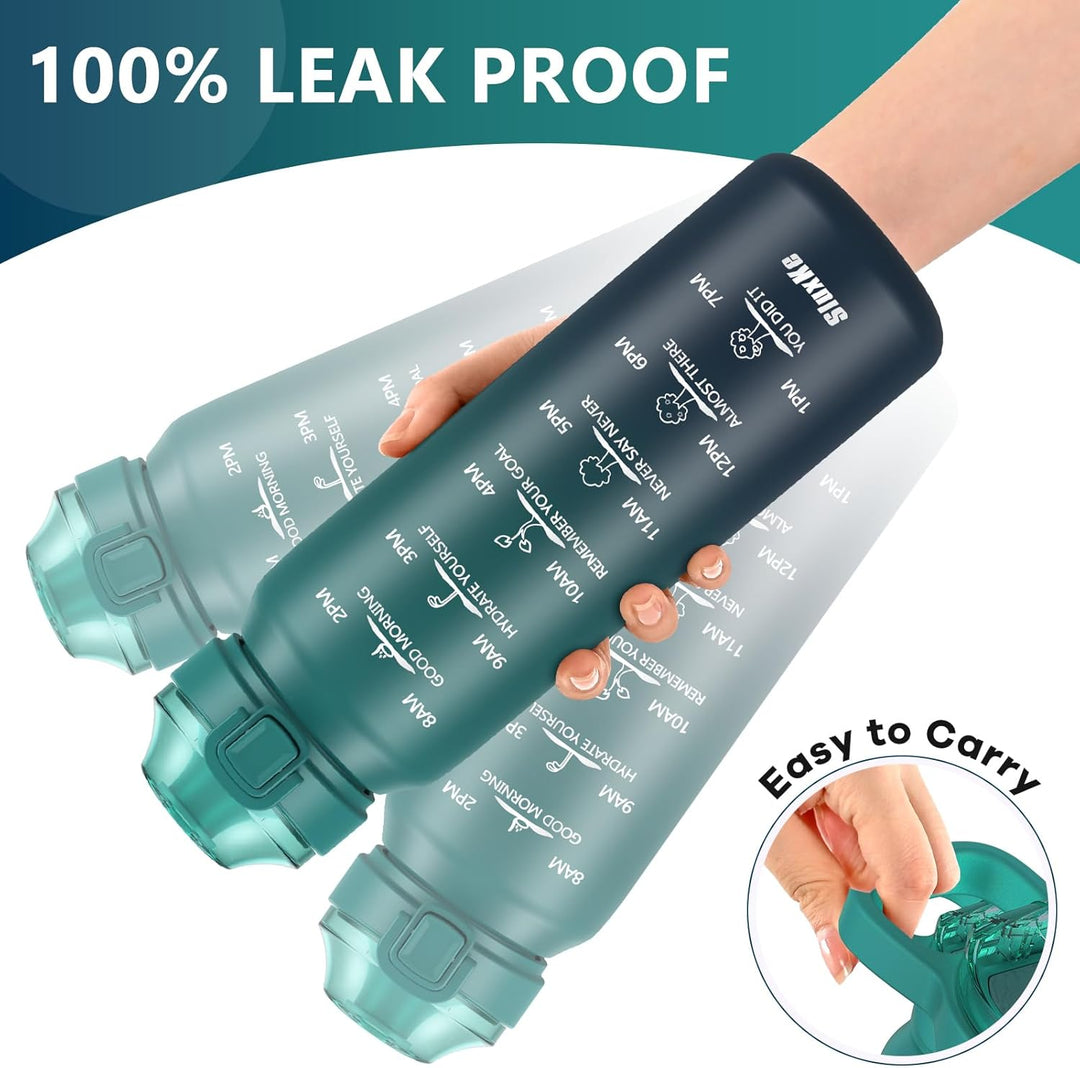 SLUXKE Trinkflasche Edelstahl 1L, Sport Thermosflasche mit Handle, 1000ml BPA freie 18/10 Edelstahlf