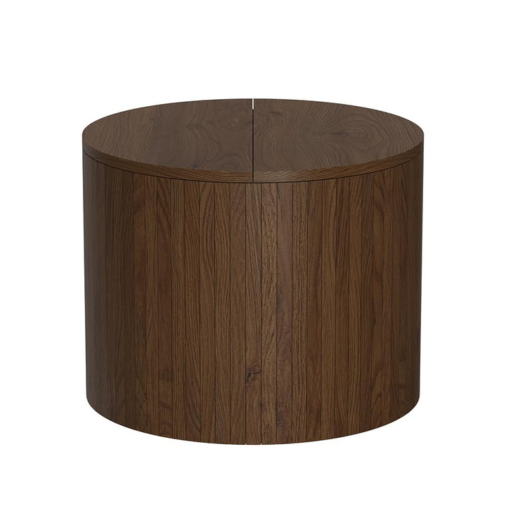 Vicco Couchtisch Tavilo, Nussbaum, 48 x 48 cm, mit Liftfunktion und Abnehmbarer Seitenwand Nussbaum