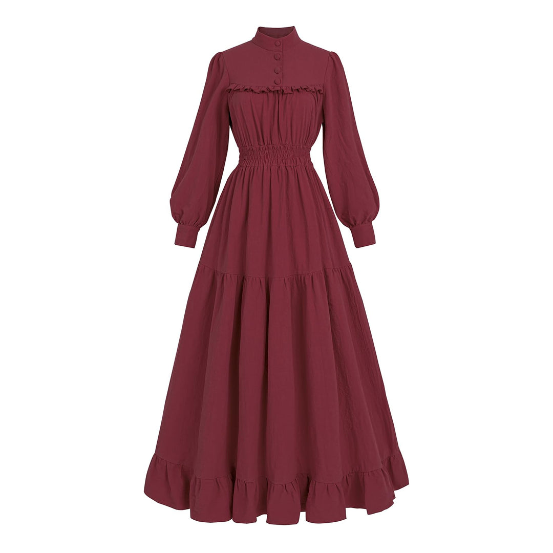 CR ROLECOS Viktorianisches Kleid Gothic Mittelalter Vintage Edwardianisches Kleid Damen Karneval Fre